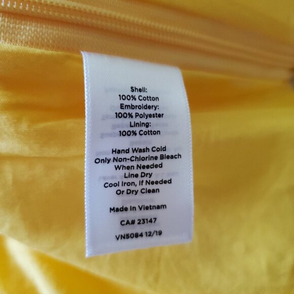 Talbots Yellow Floral Eyelet Embroidered Belted Peplum Top NWT 14P - Picture 14 of 16